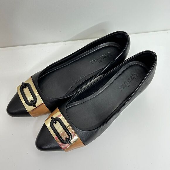 USAflex Women’s Pointed Toe Chic Black Pumps Size 7 - Picture 4 of 10